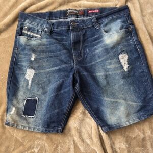 Ecko Unlimited Relaxed Distressed Jean Shorts Jorts Denim Vintage, Casual, sz 40